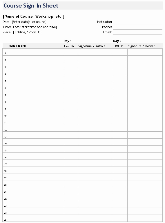 Student Sign In Sheet Clipart Clipground
