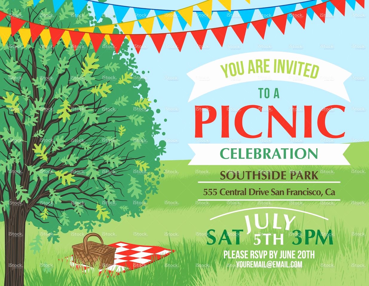 Summer Picnic and Bbq Invitation Flyer or Template Text