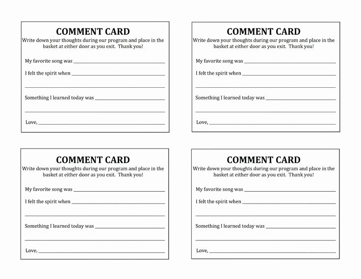 Survey Card Template Ment with Restaurant – Spitznasfo