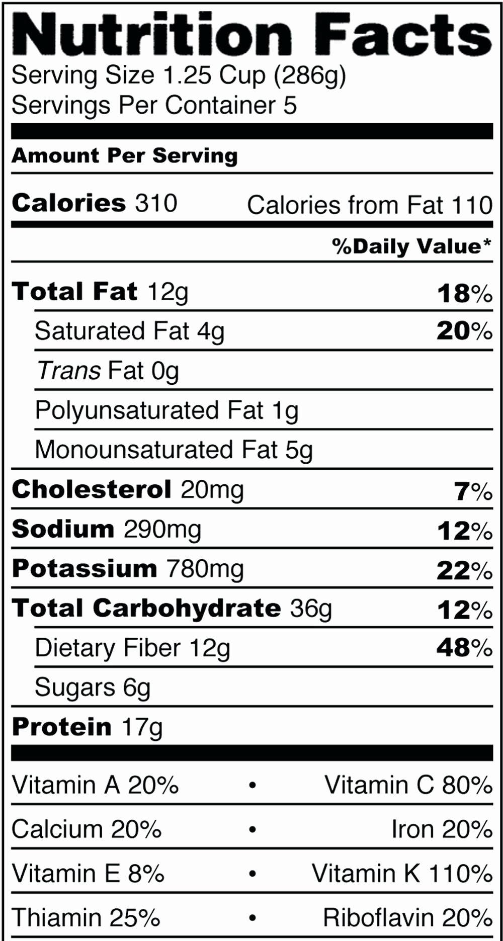 Template Nutrition Label Template Word