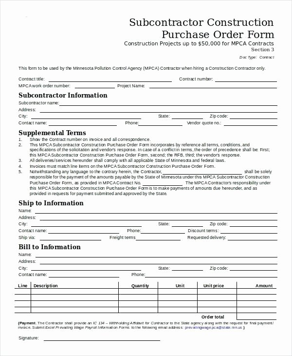 Vehicle Purchase order Template