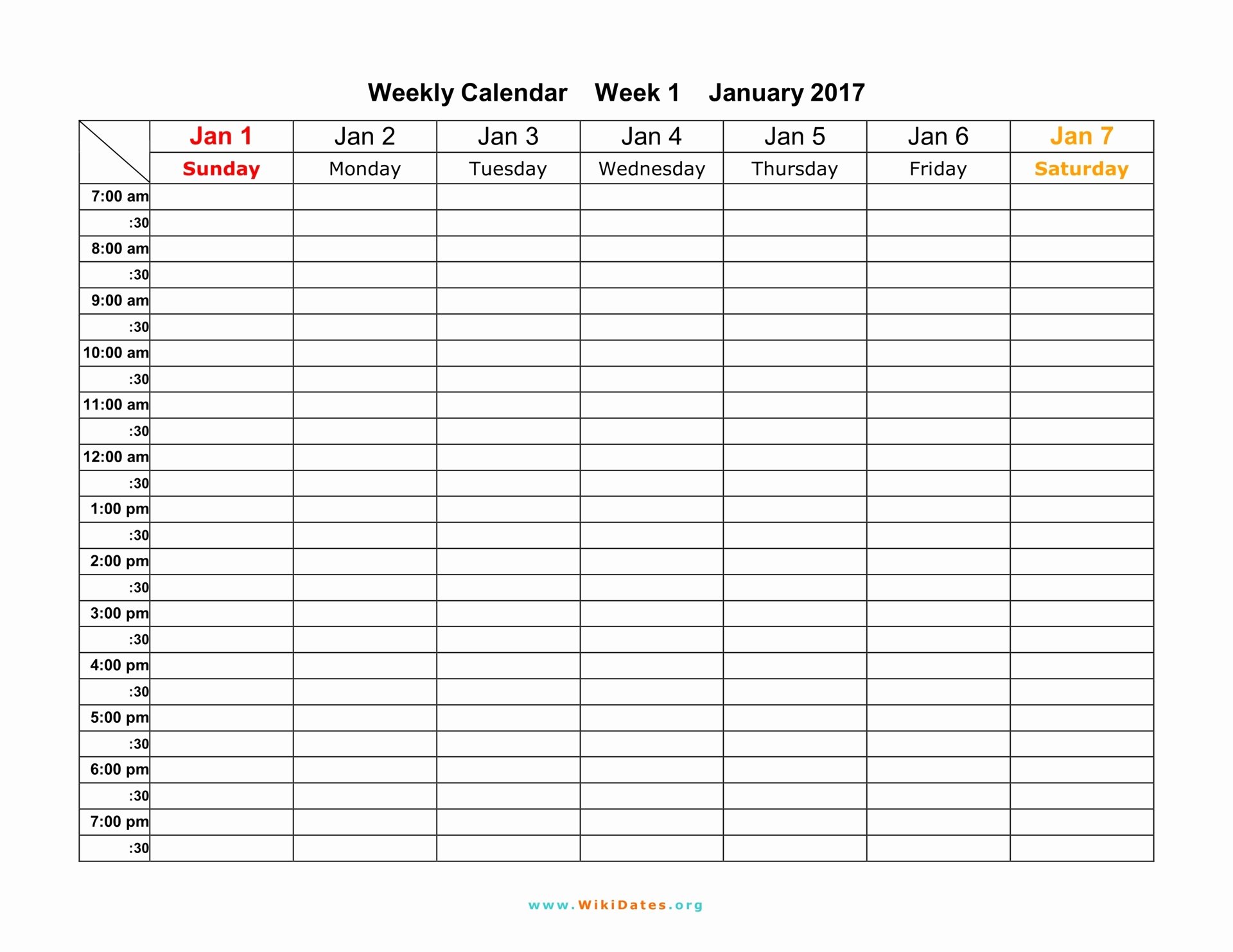 weekly calendar