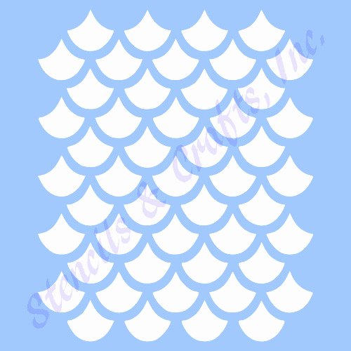 1 15&quot; Fish Scales Stencil Templates Pattern Background