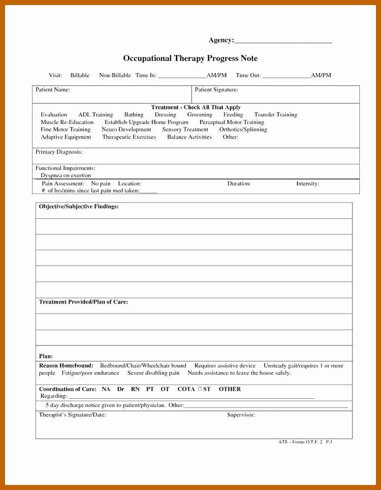 10 11 therapy Note Templates