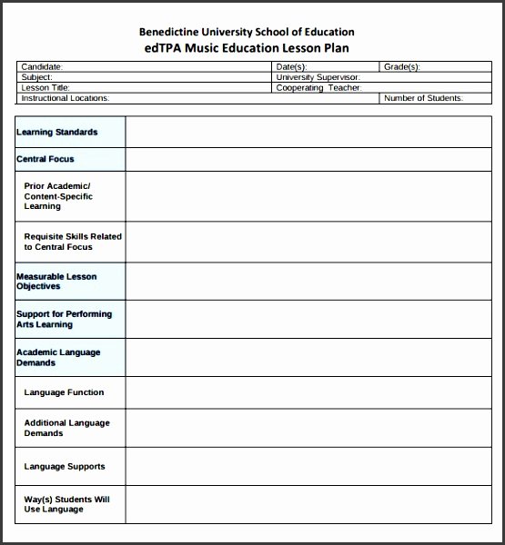 academic lesson planner template