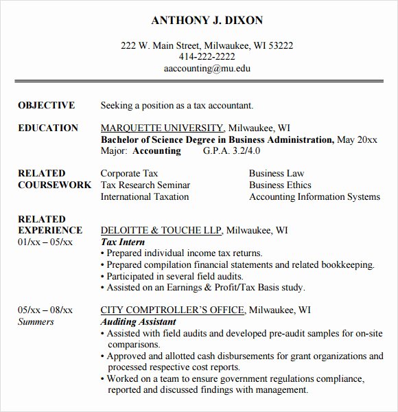 10 Accounting Resume Templates – Free Samples Examples