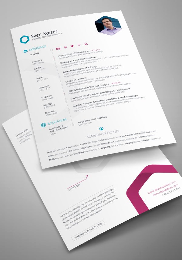 10 All Time Best Free Resume Cv Templates In Word Psd