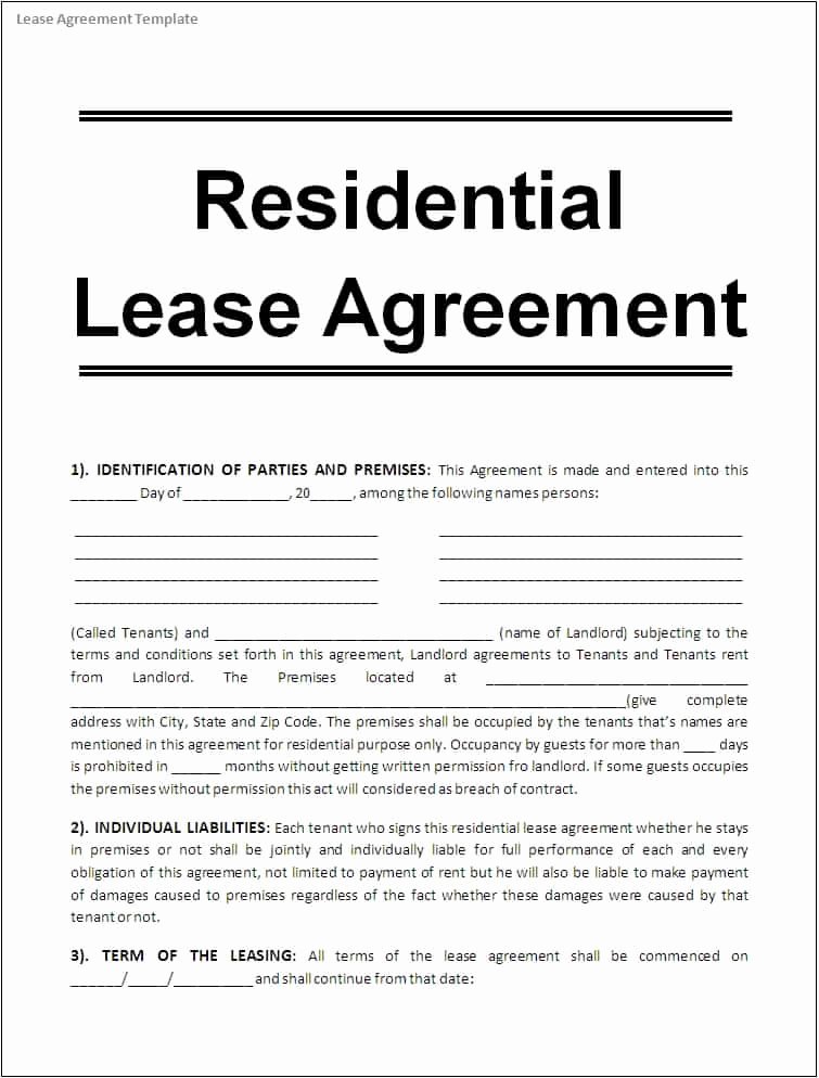10 Apartment Rental Lease Agreement form Word – Project