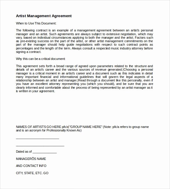 10 Artist Management Contract Templates to Download for