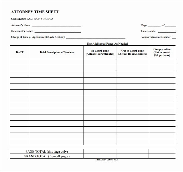 10 attorney Timesheet Templates – Free Sample Example