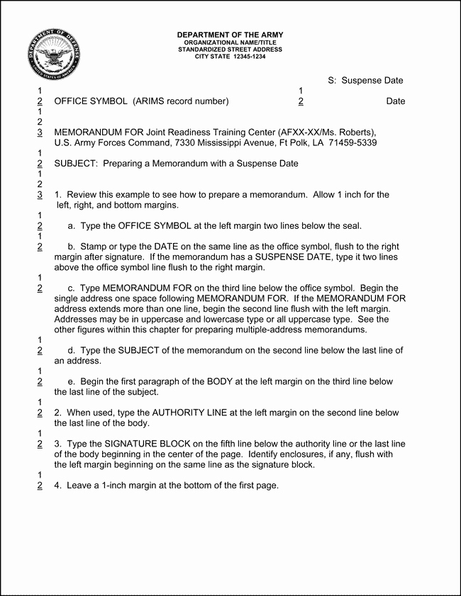 Memorandum Of Agreement Template Army