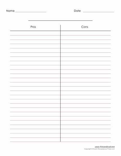 Printable Blank 2 Column Chart Template prntbl