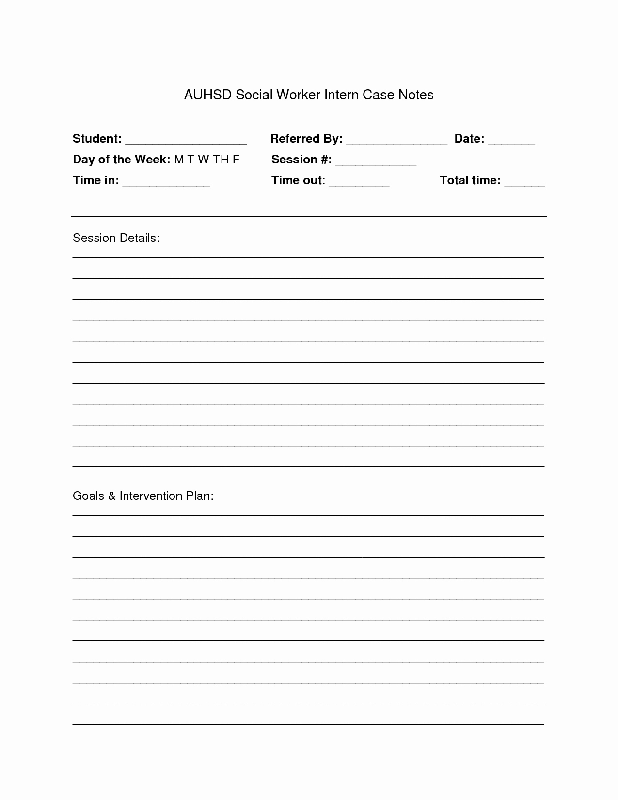 10 Best Of Case Note form Case Management Notes