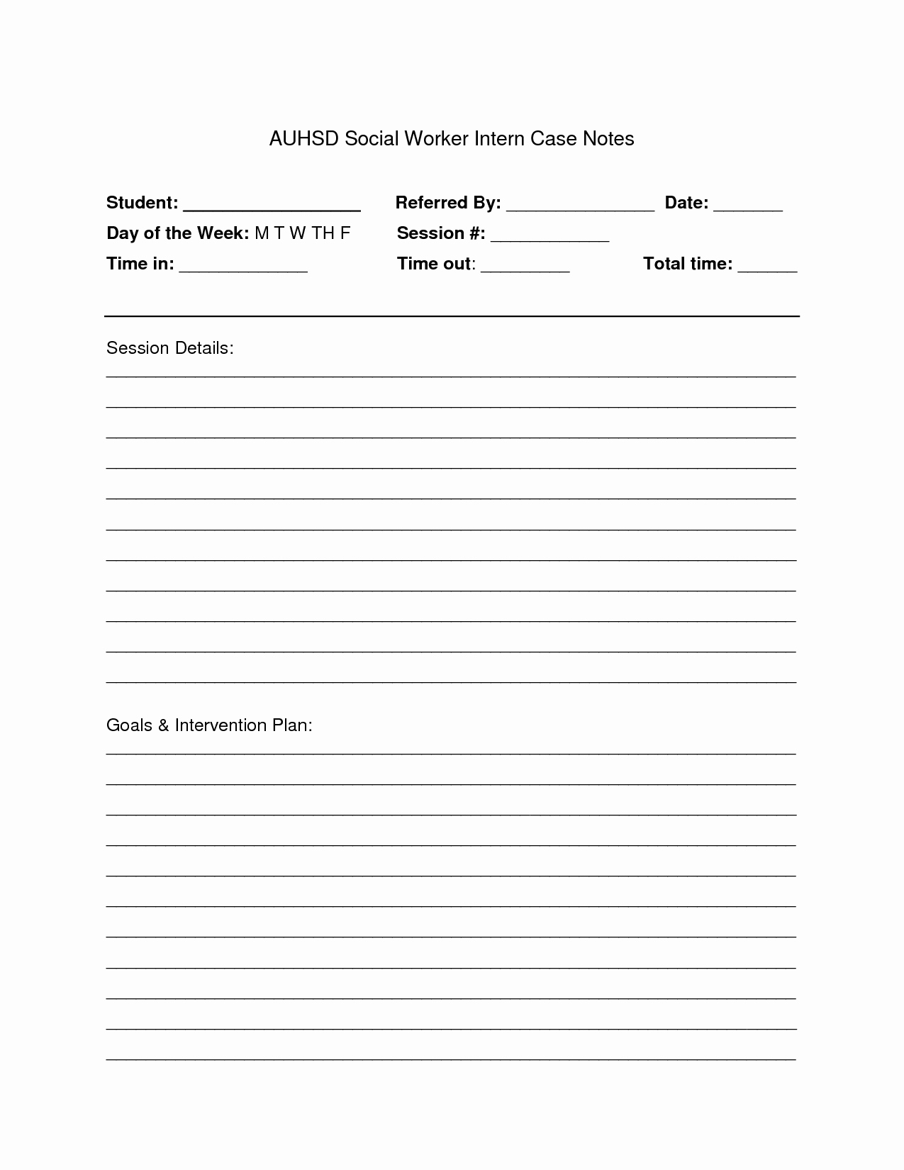 Case Notes Template