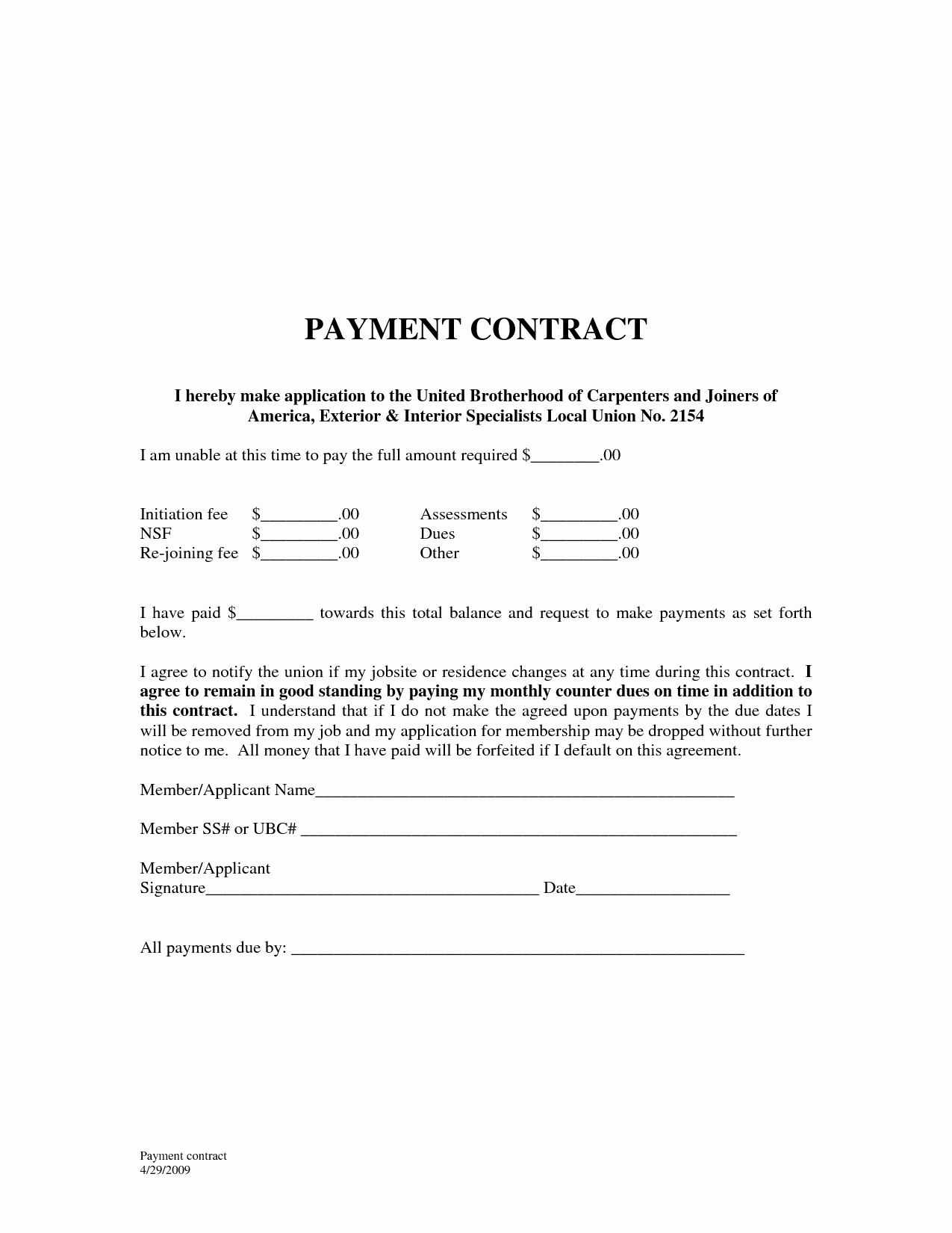 10 Best Of Payment Agreement Template Sample
