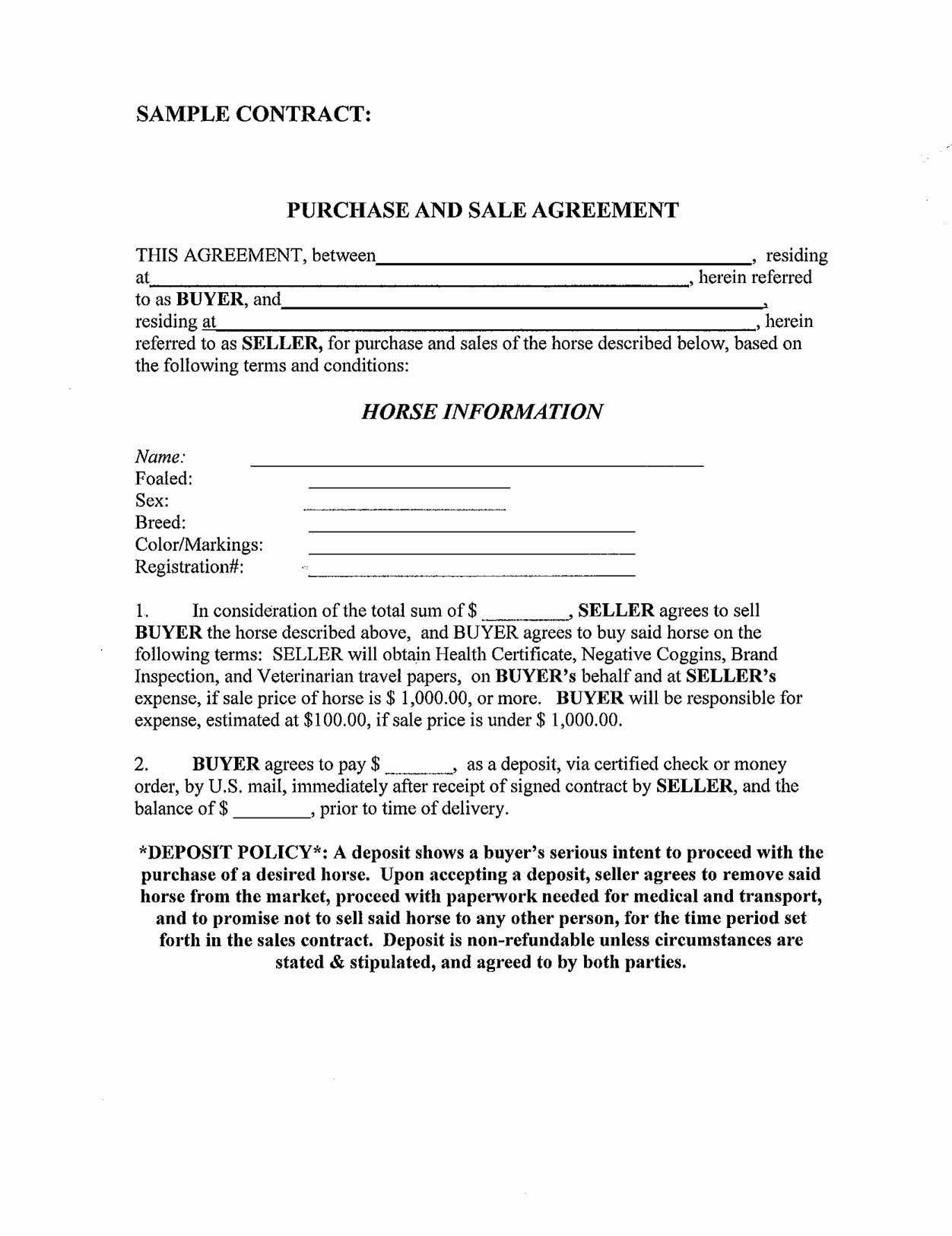 10 Best Of Sample Sales Agreement Business Sales