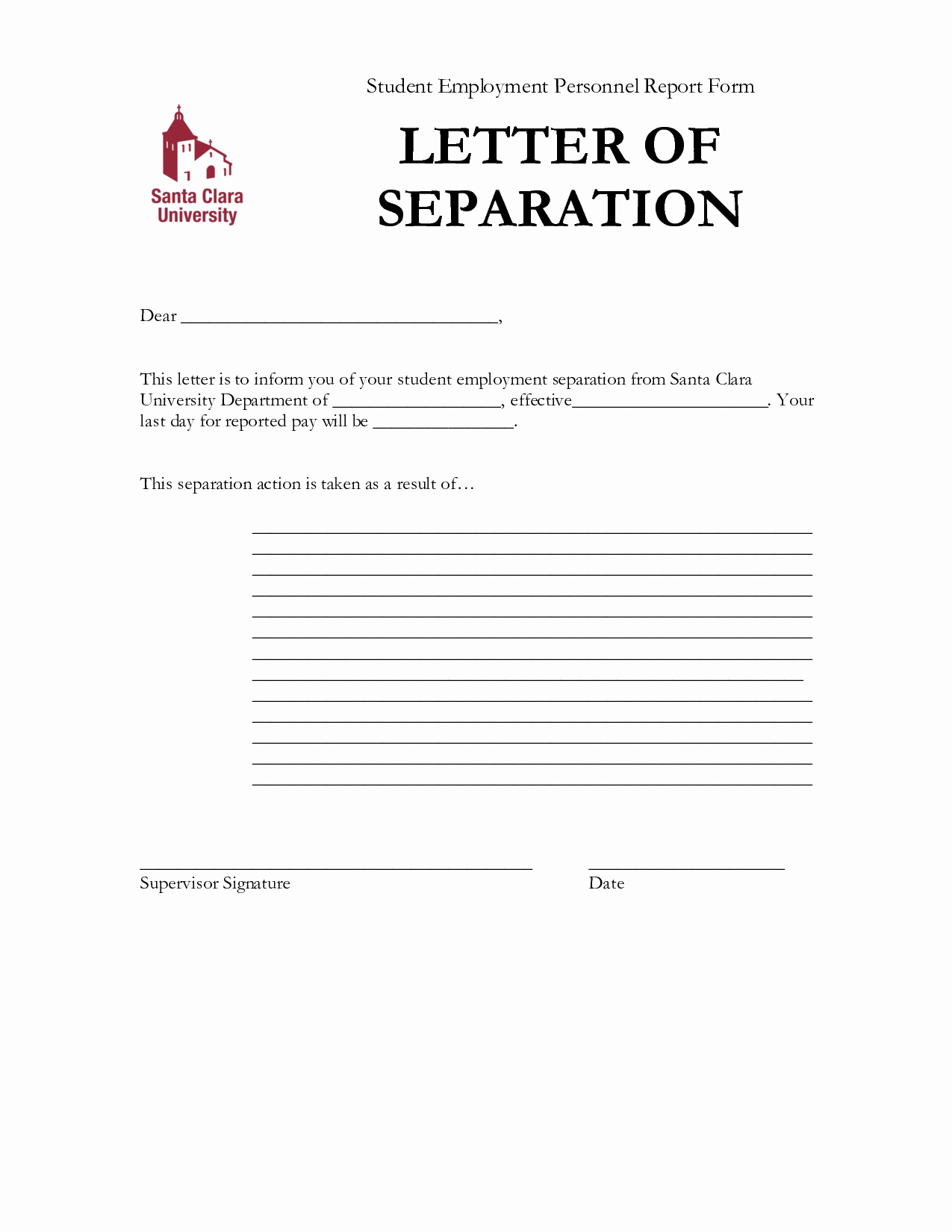 10 Best Of Separation Notice Template Employee