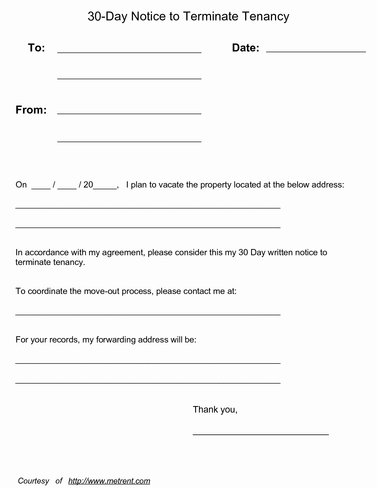 post written notice template