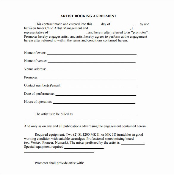 10 Booking Agent Contract Templates to Download
