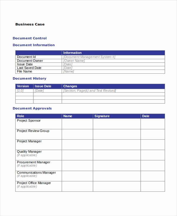 10 Business Case Templates Free Sample Example format