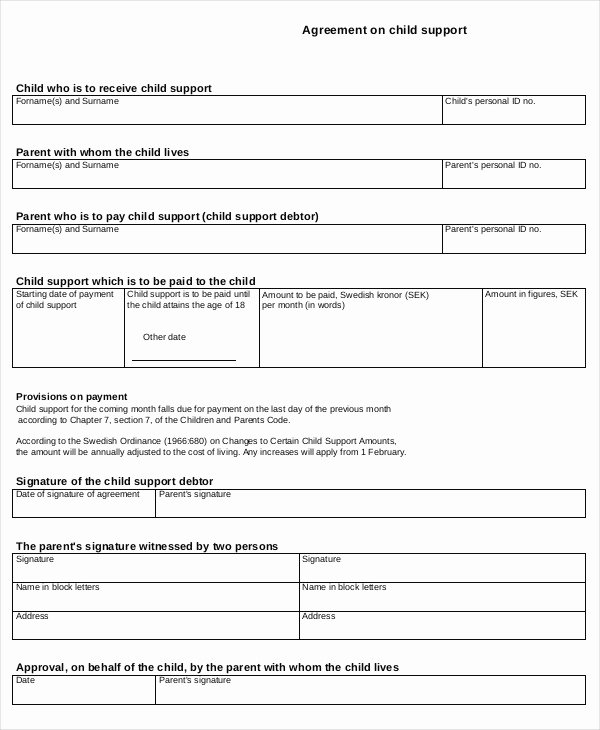 child support agreement