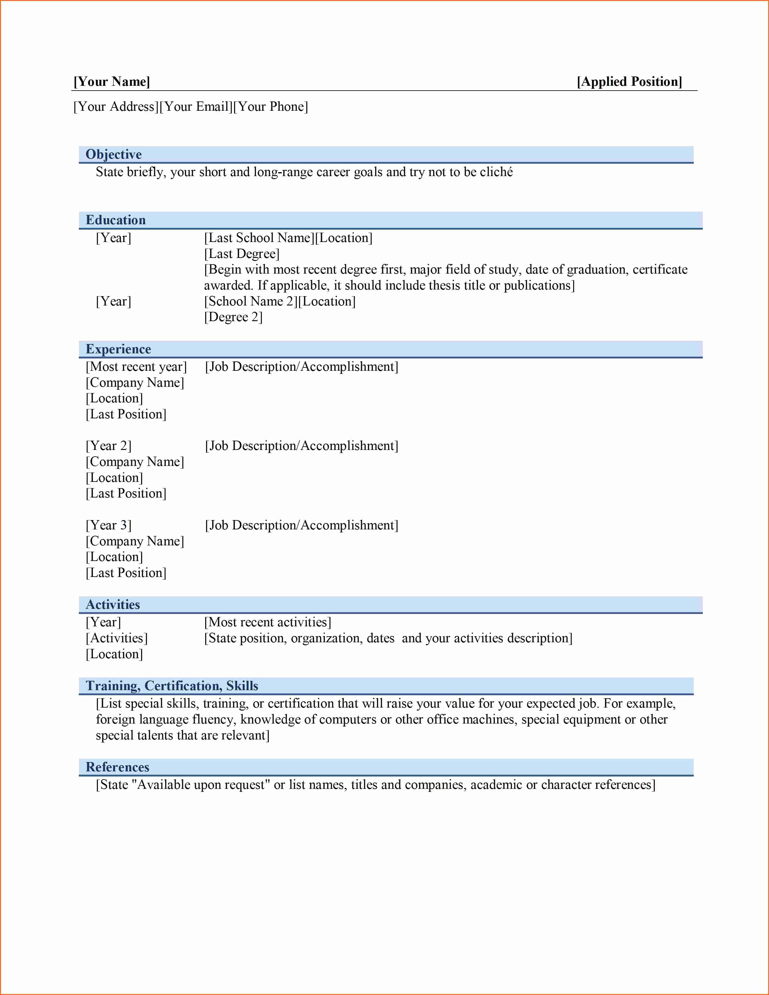 10 Cna Resume Template Microsoft Word Bud Template