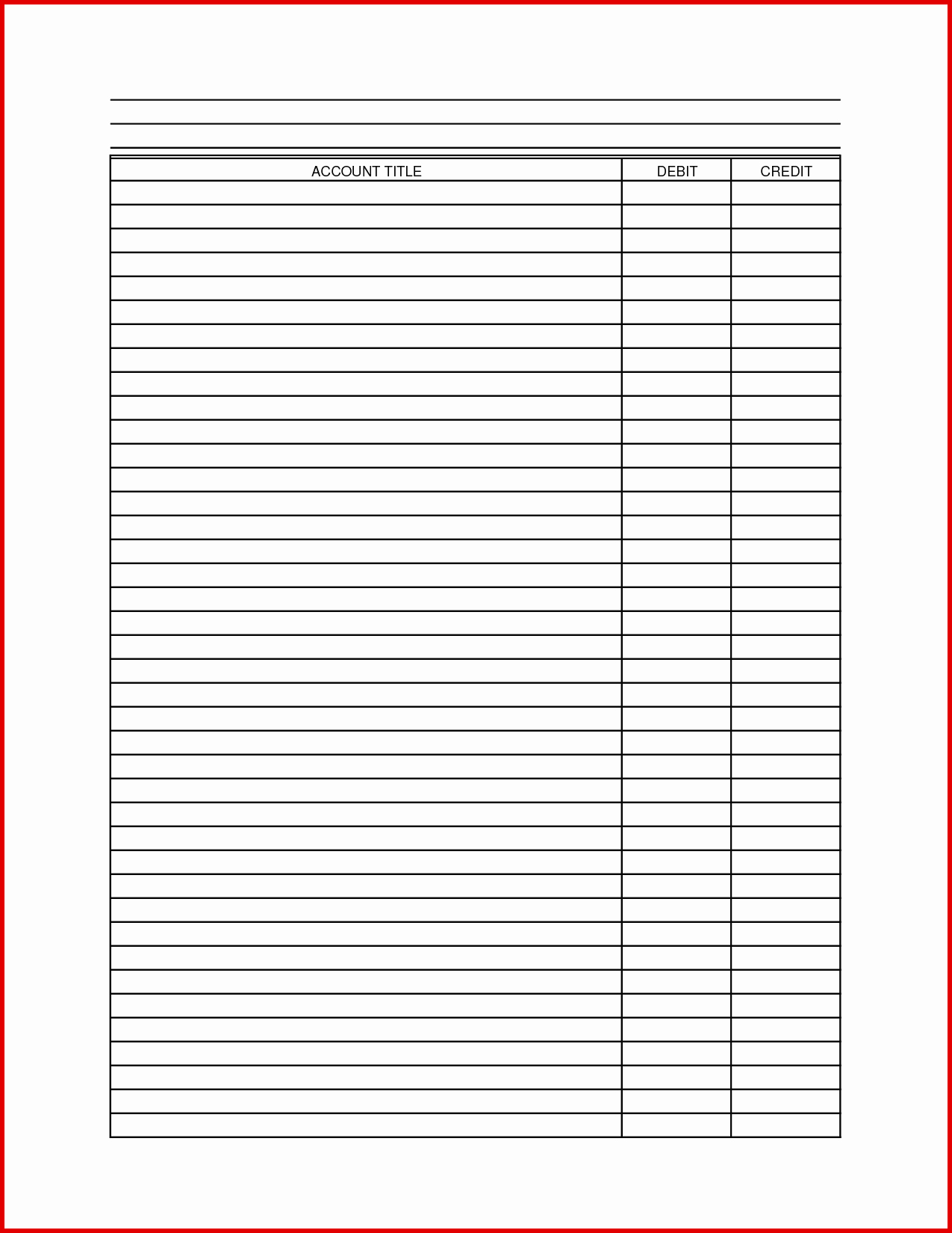 Blank 10 Column Worksheet Template