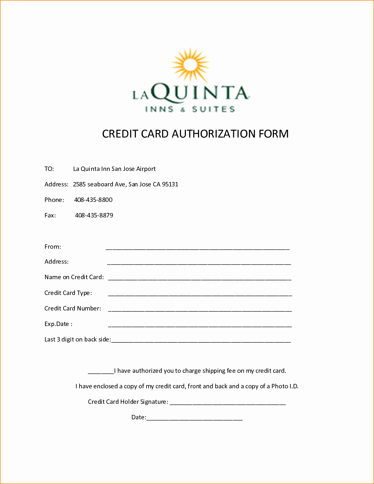 10 Credit Card Authorization form Template Free Download