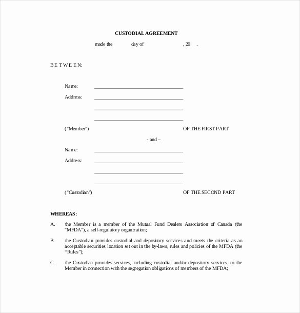 sample custody agreement