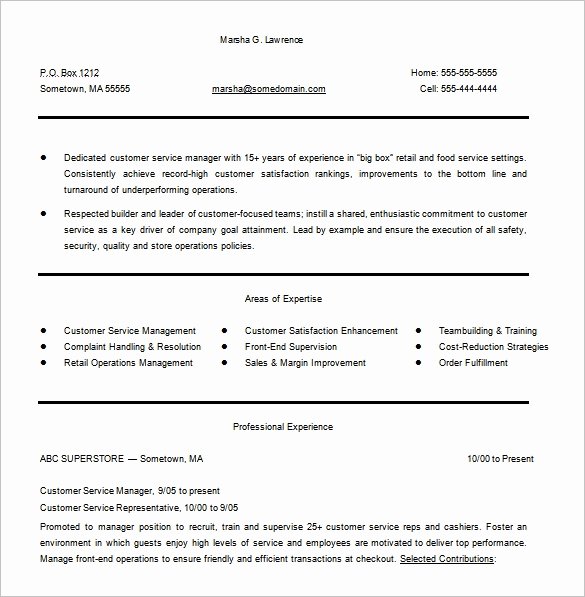 customer service resume