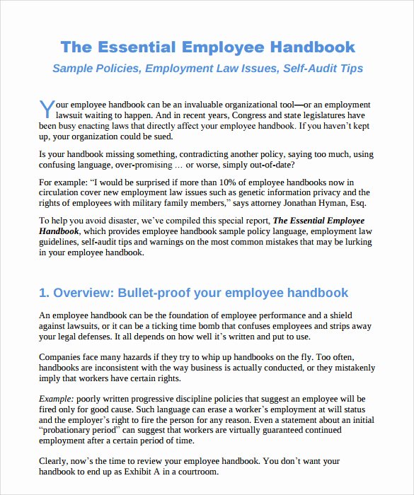 10 Employee Handbook Sample Templates