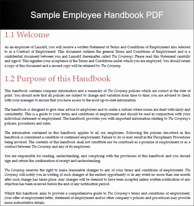 10 Employee Handbook Templates Free Word Pdf Doc Samples