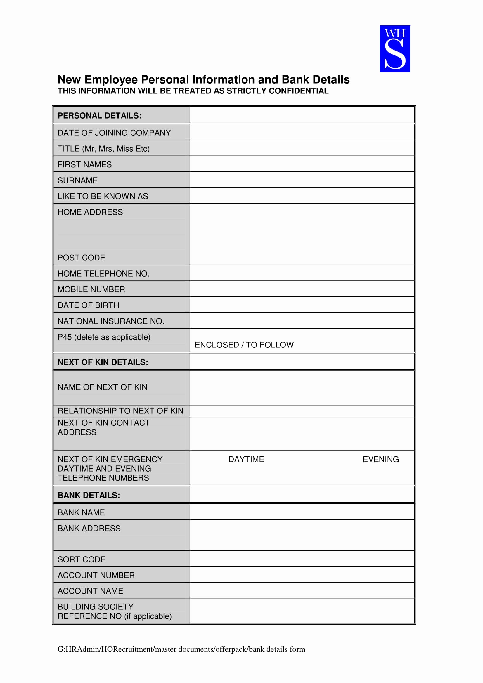 employee information form examples pdf