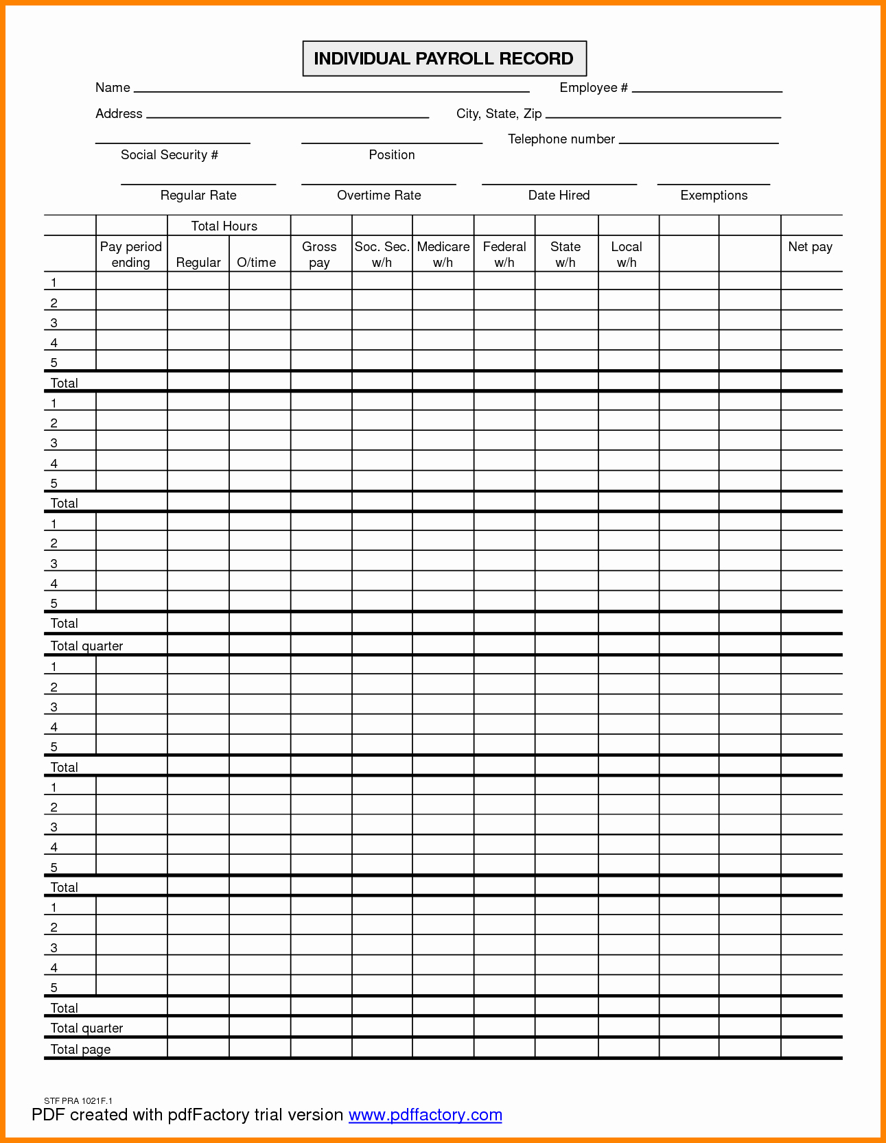 Free Printable Employee Payroll Forms - Printable Forms Free Online