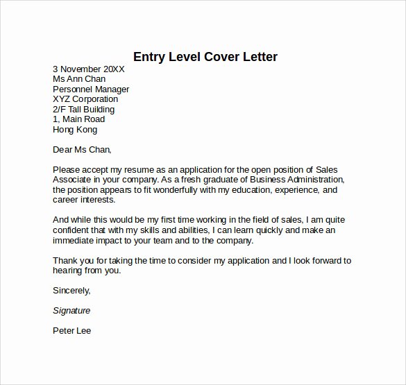 10 Entry Level Cover Letter Templates – Samples Examples