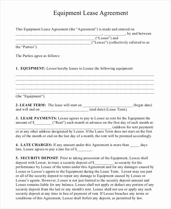 equipment rental agreement