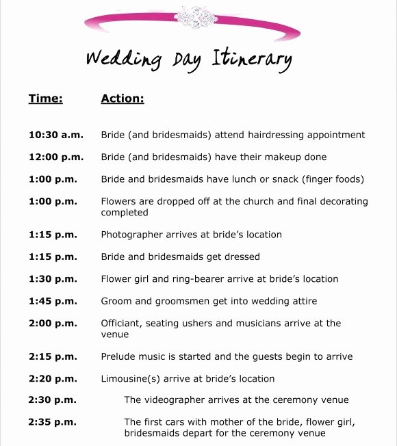 10 event Itinerary Templates Notes Designs