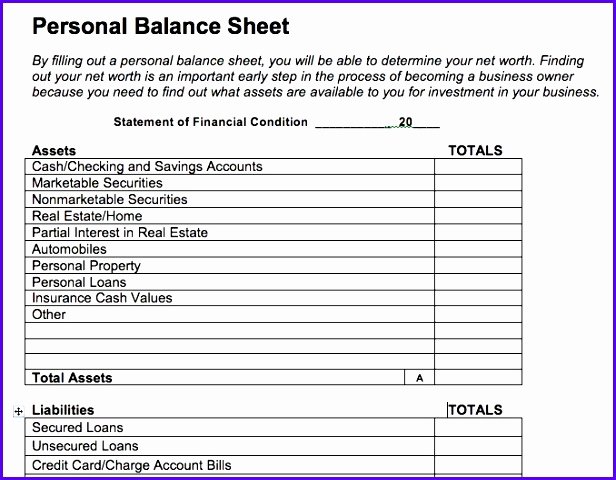 10 Excel Balance Sheet Template Free Exceltemplates
