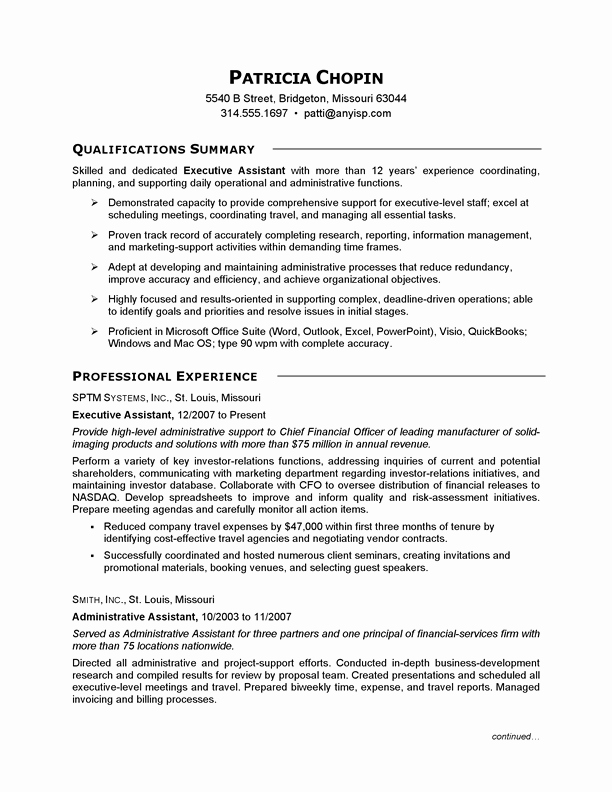 10 Executive assistant Resume Sample