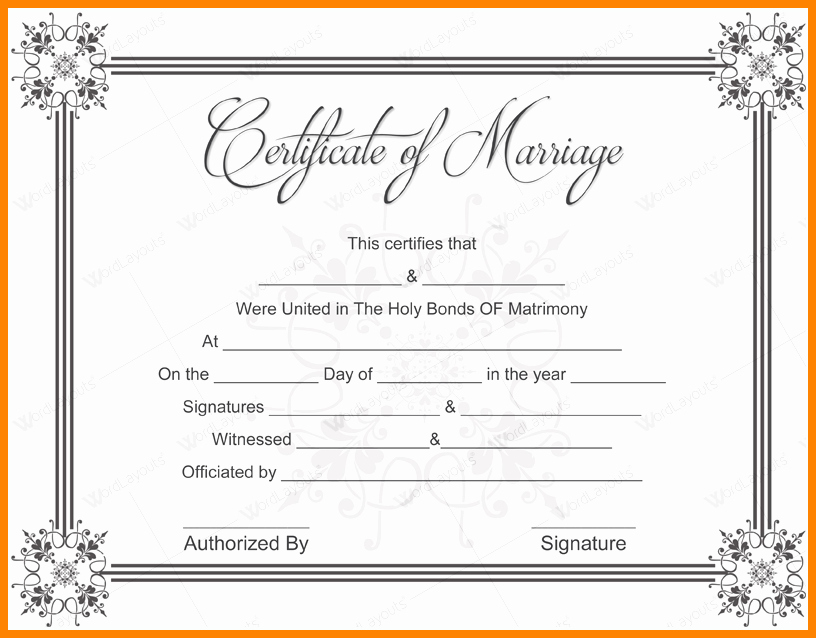 10 Fake Marriage Certificate Printable
