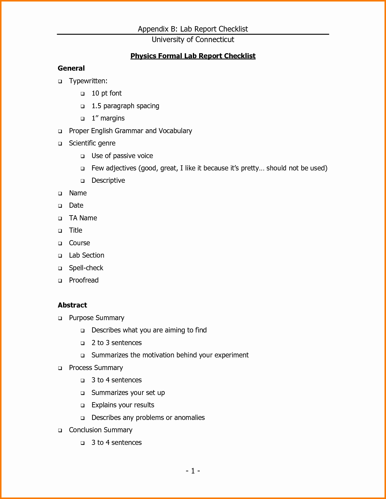 10 formal Lab Report Template