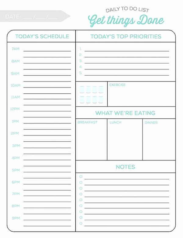 10 Free Printable Daily Planners
