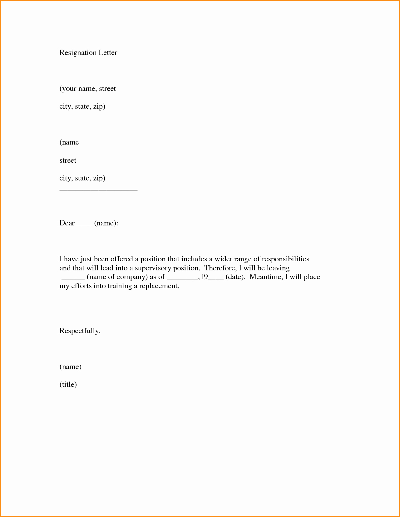 10 Good Letters Of Resignation