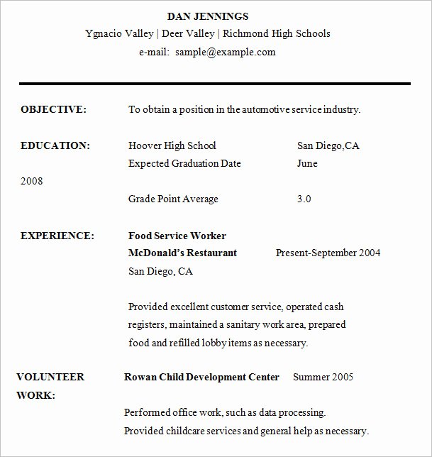 10 High School Resume Templates – Free Samples Examples