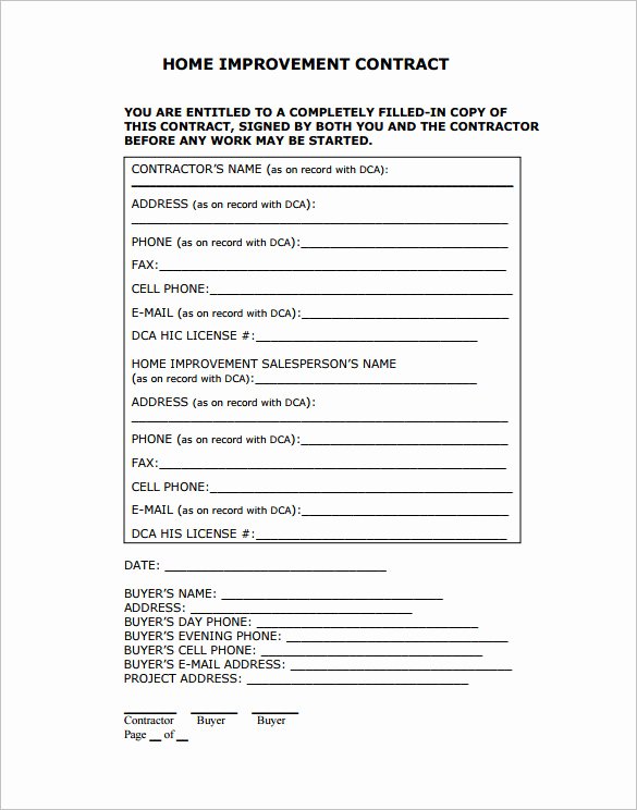 10 Home Remodeling Contract Templates Word Docs Pages