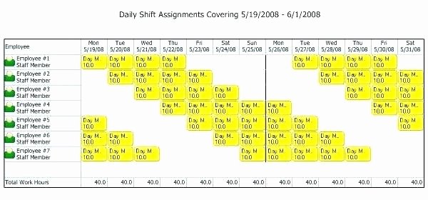 10 Hour Rotating Shift Template Printable Schedule