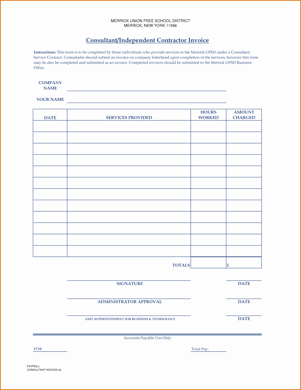 10 Independent Contractor Invoice Template