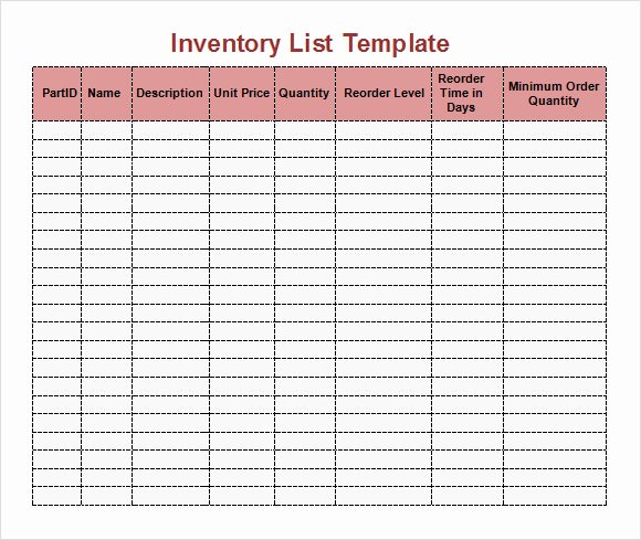 10 Inventory List Templates