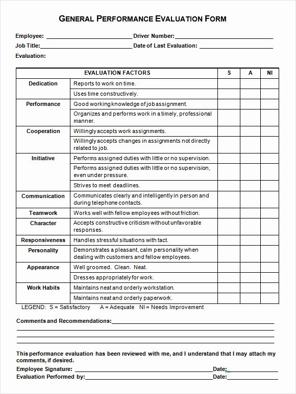 10 Job Performance Evaluation Templates Download for Free