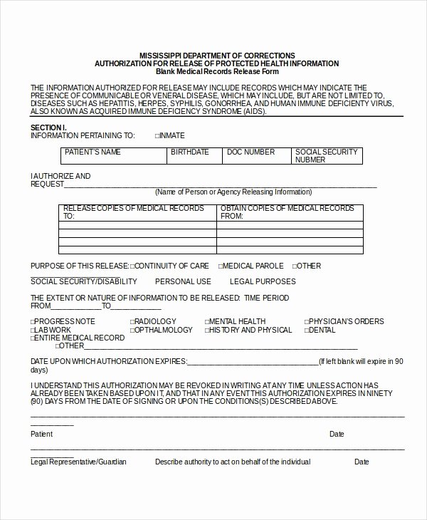 sample medical release forms